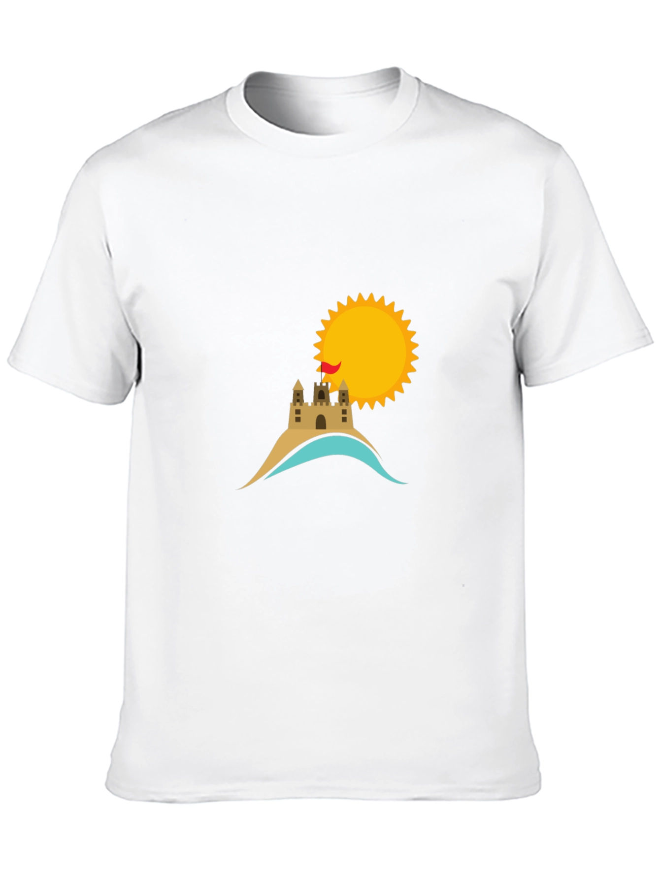 Beach Castle & Sun Graphic Tee - Black