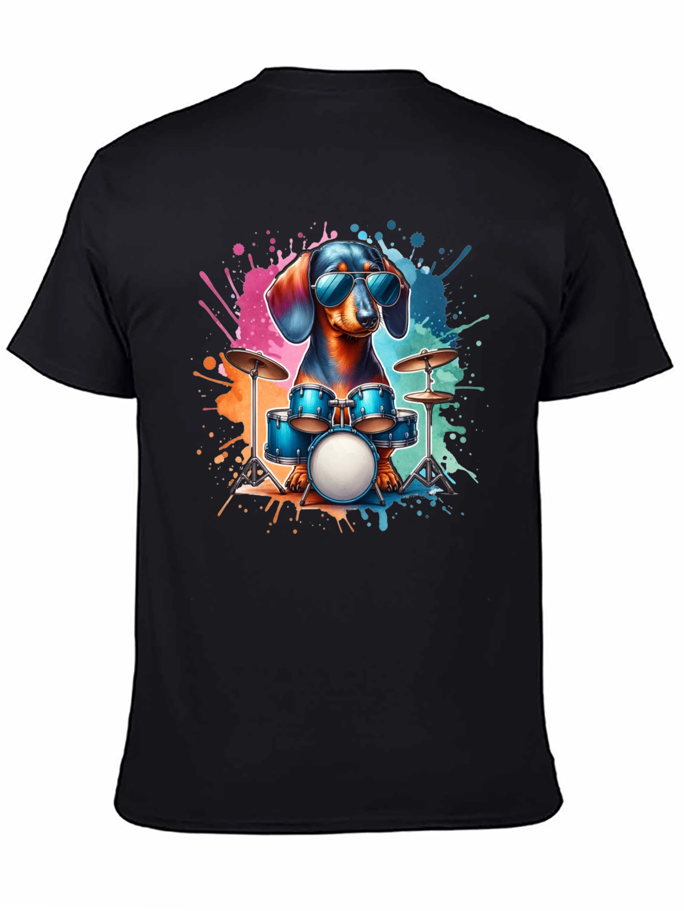 Cool Dachshund Drummer T-Shirt