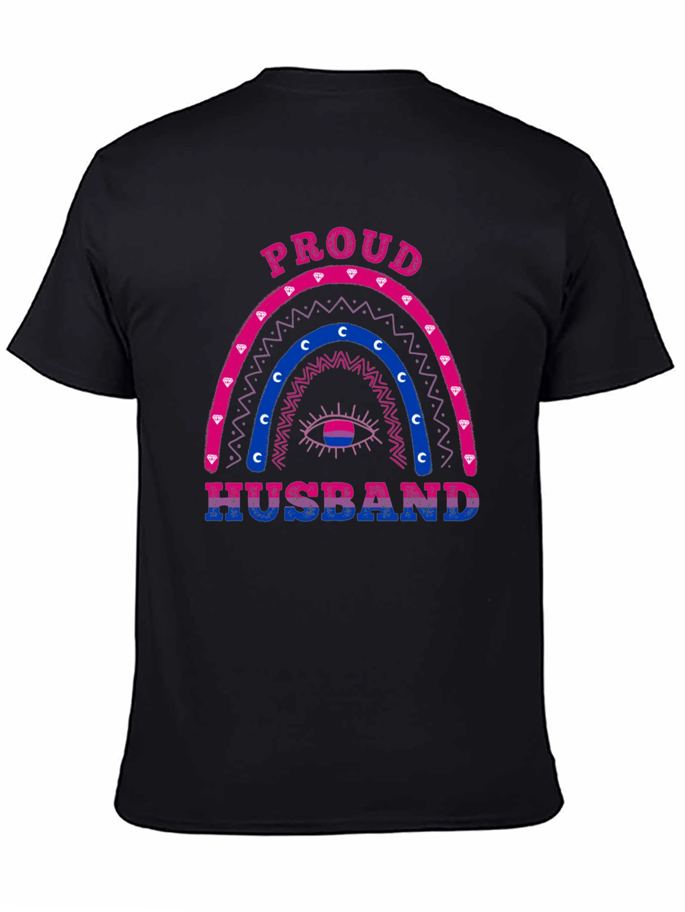 Proud Husband Bi Rainbow Graphic T-Shirt