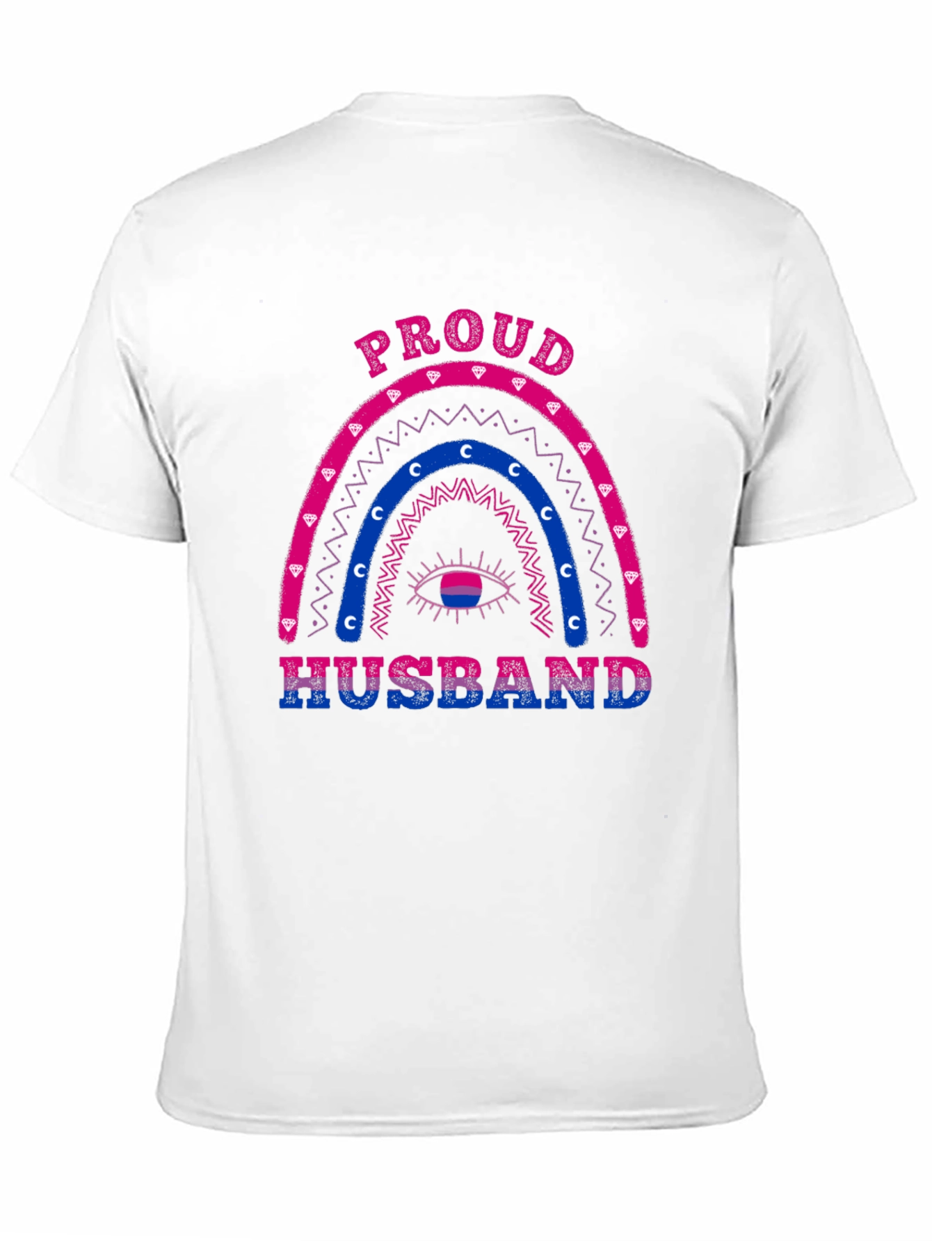 Proud Husband Bi Rainbow Graphic T-Shirt