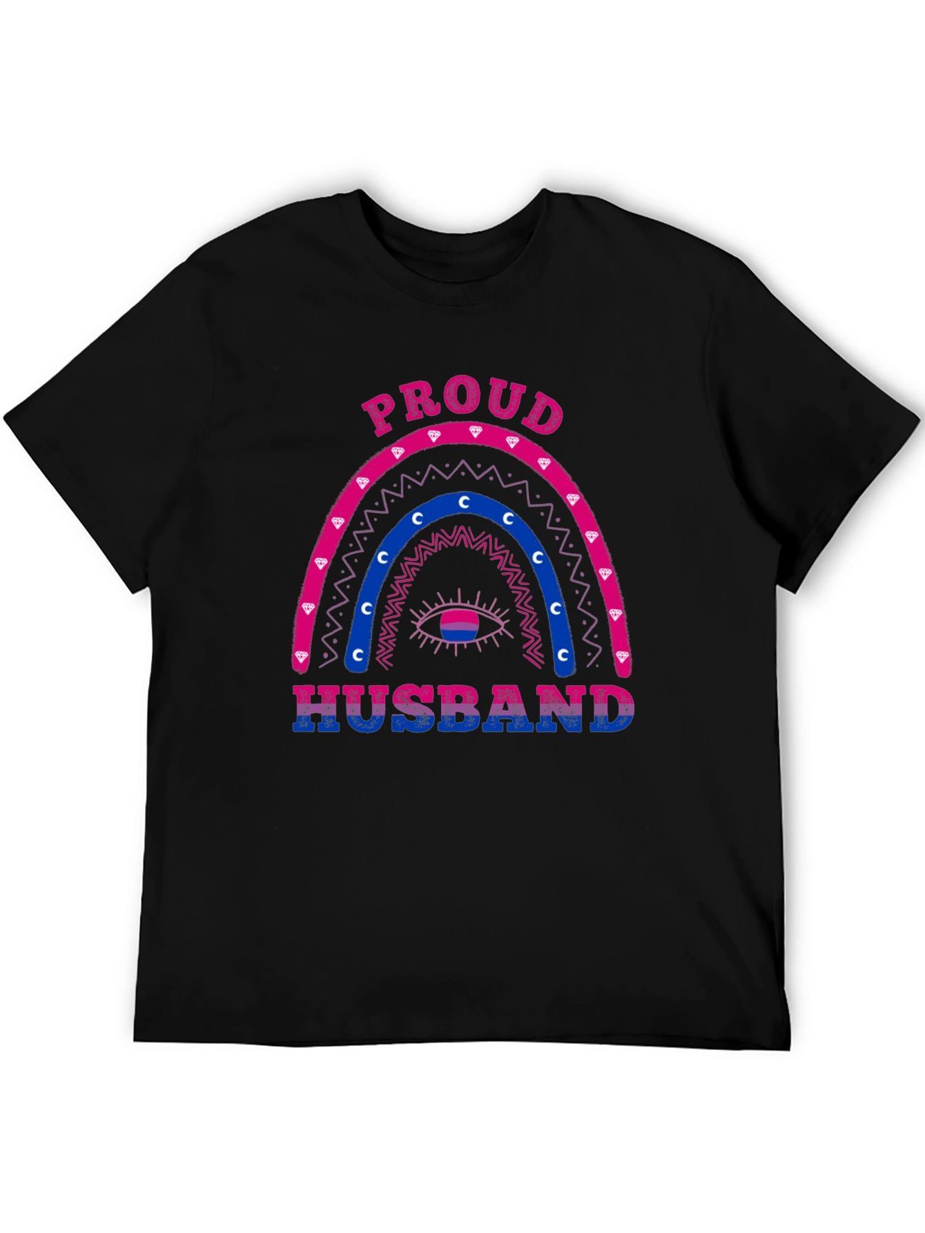 Proud Husband Bi Rainbow Graphic T-Shirt