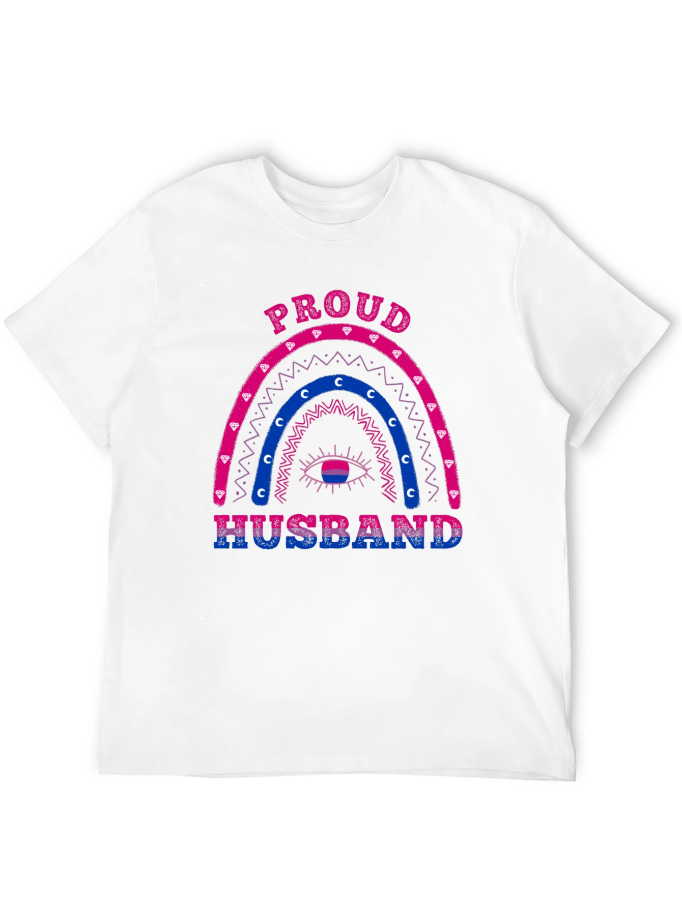 Proud Husband Bi Rainbow Graphic T-Shirt