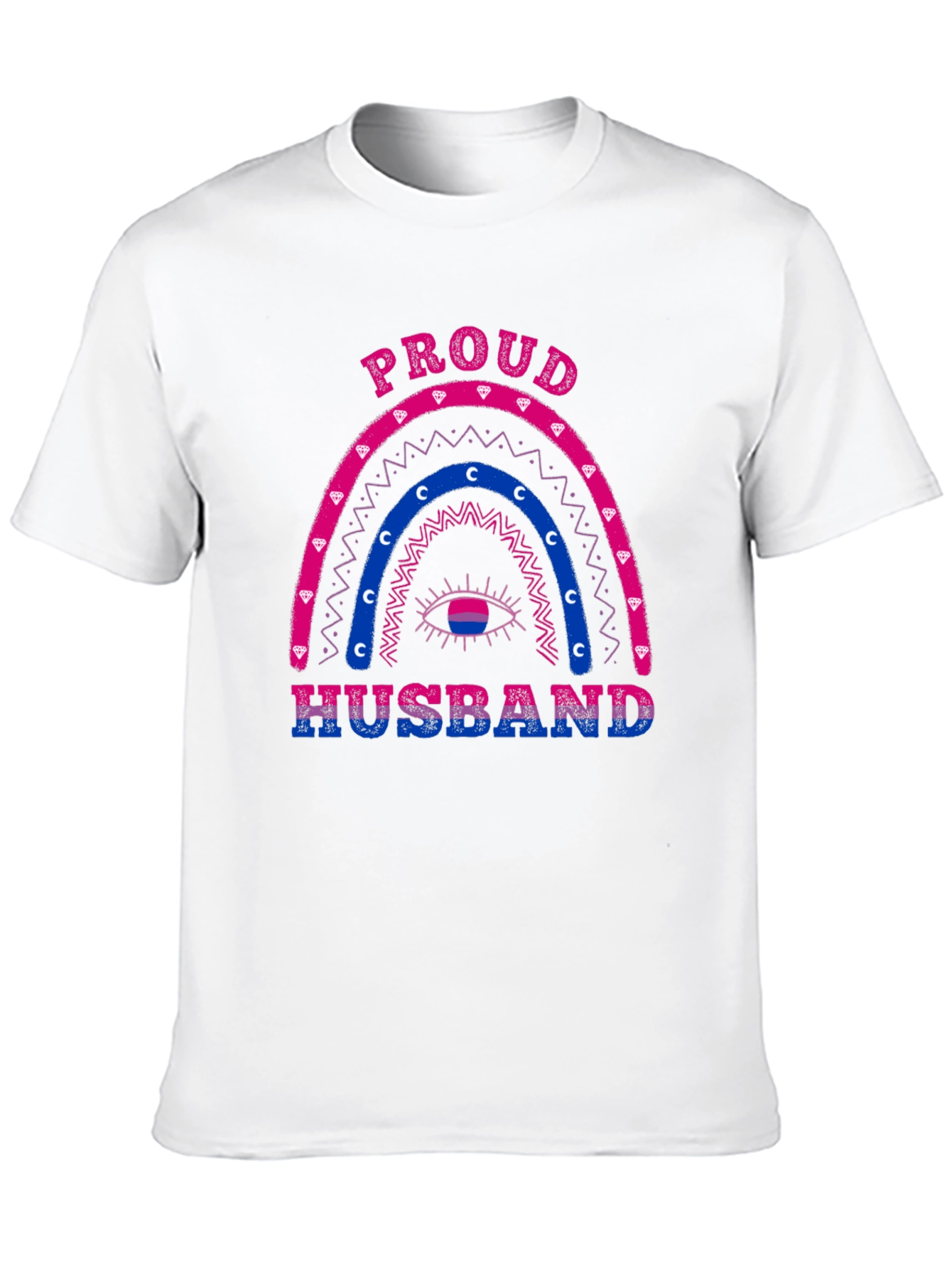 Proud Husband Bi Rainbow Graphic T-Shirt
