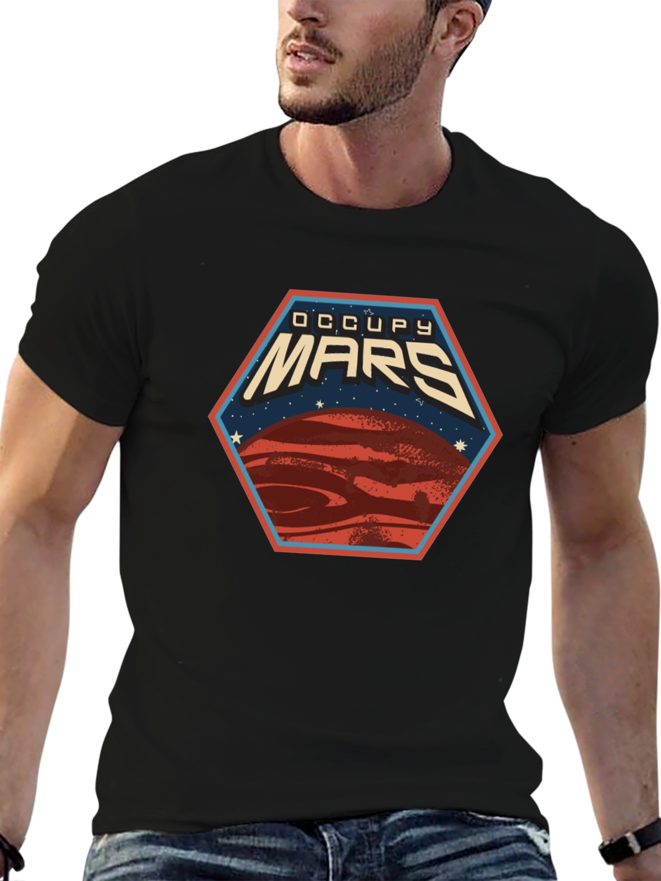 Occupy Mars Graphic Tee - Space Exploration T-Shirt