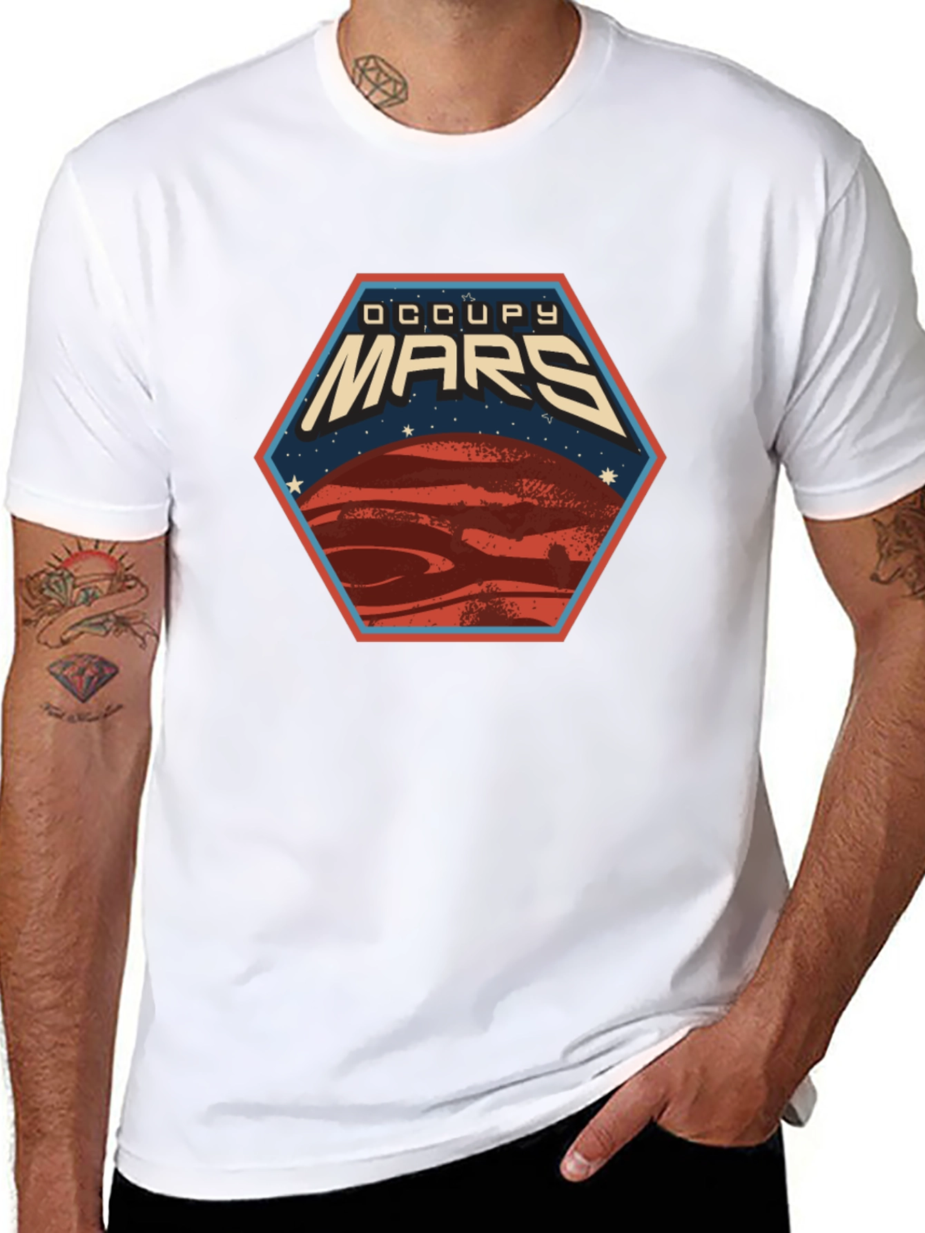 Occupy Mars Graphic Tee - Space Exploration T-Shirt