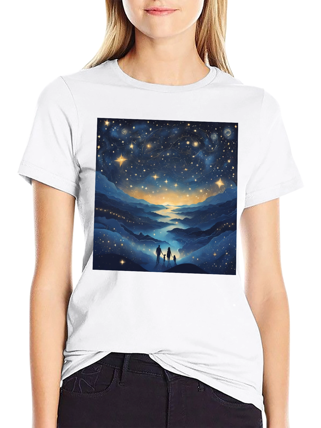 Starry Night Family Tee - Celestial Graphic T-Shirt