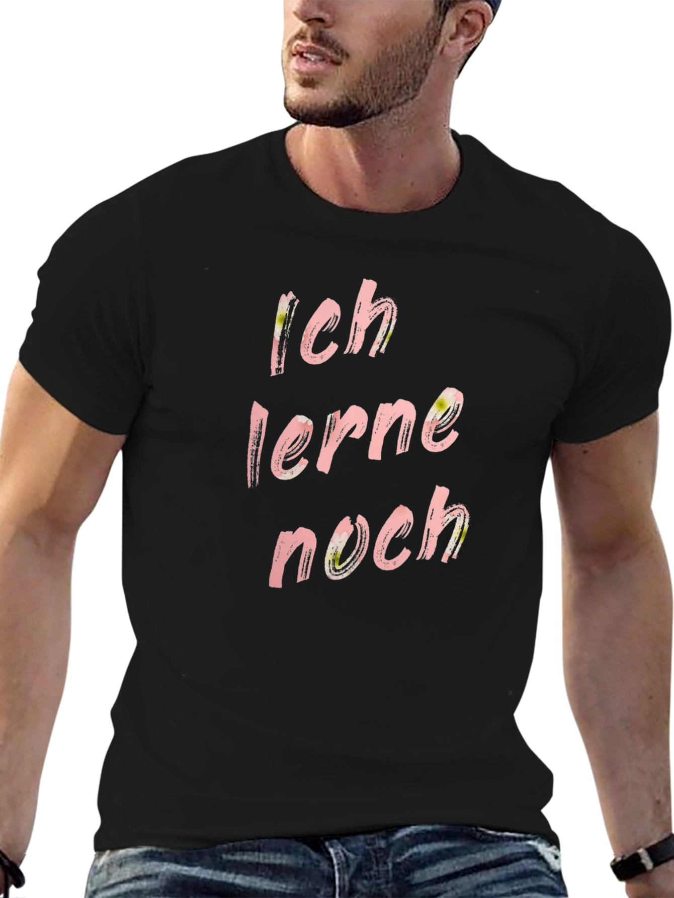 Ich Lerne Noch T-Shirt - Fun Floral Design