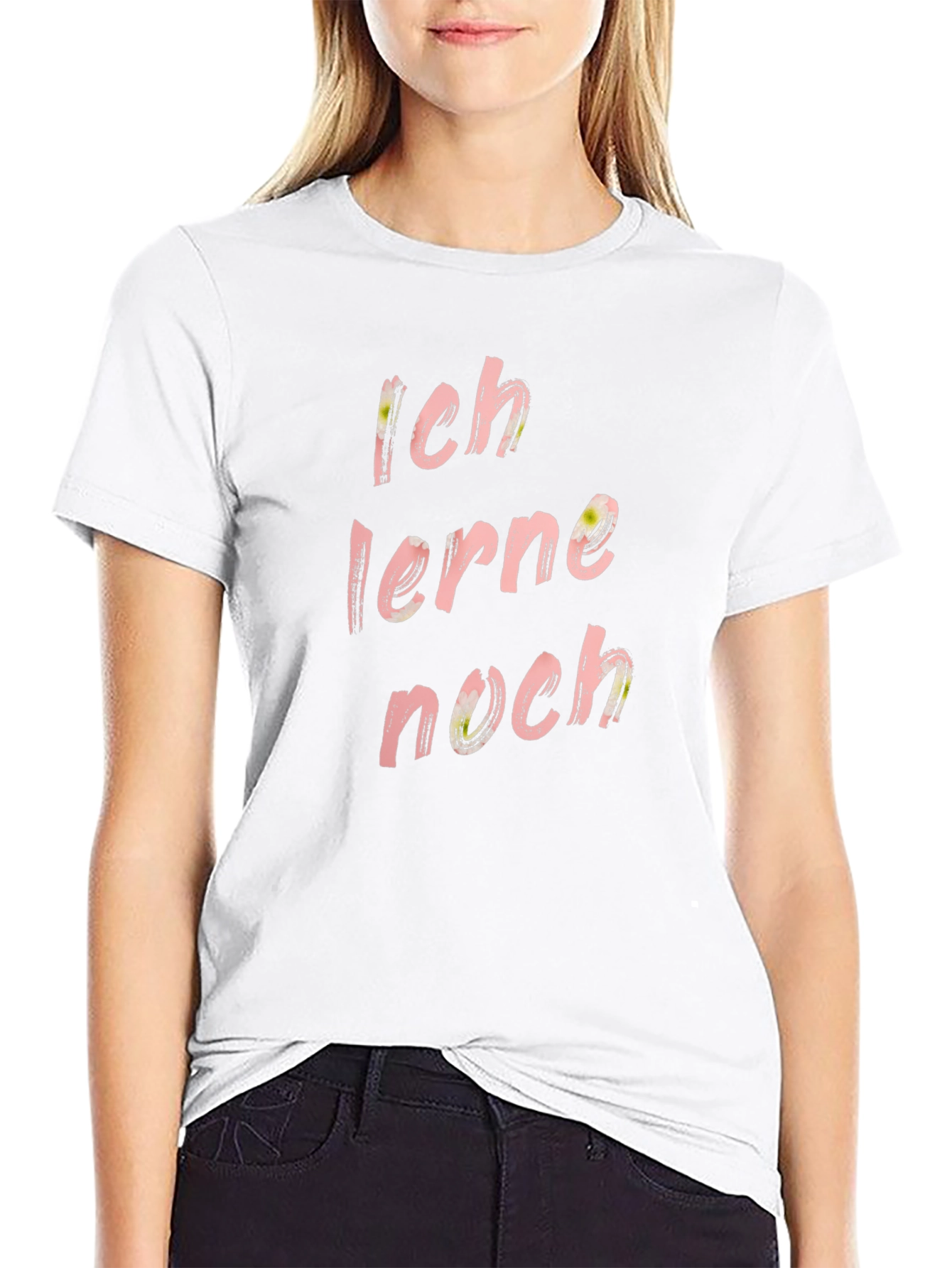 Ich Lerne Noch T-Shirt - Fun Floral Design