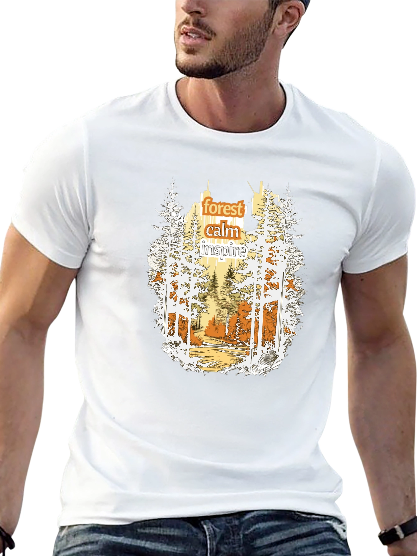 Nature Forest Calm Inspire Graphic T-Shirt