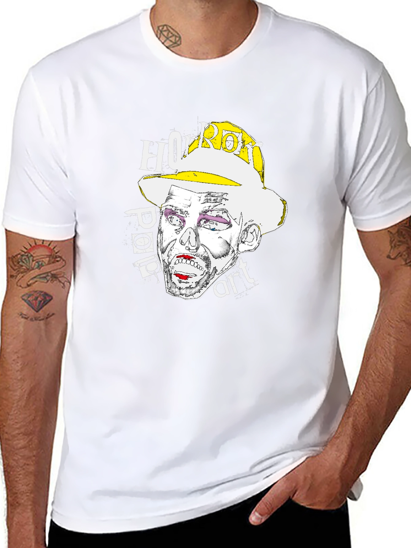 Horror Pop Art Graphic T-Shirt - Black