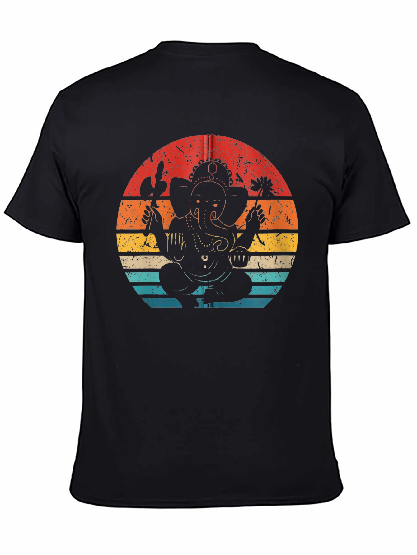 Ganesh Graphic Tee - Retro Style Black T-Shirt