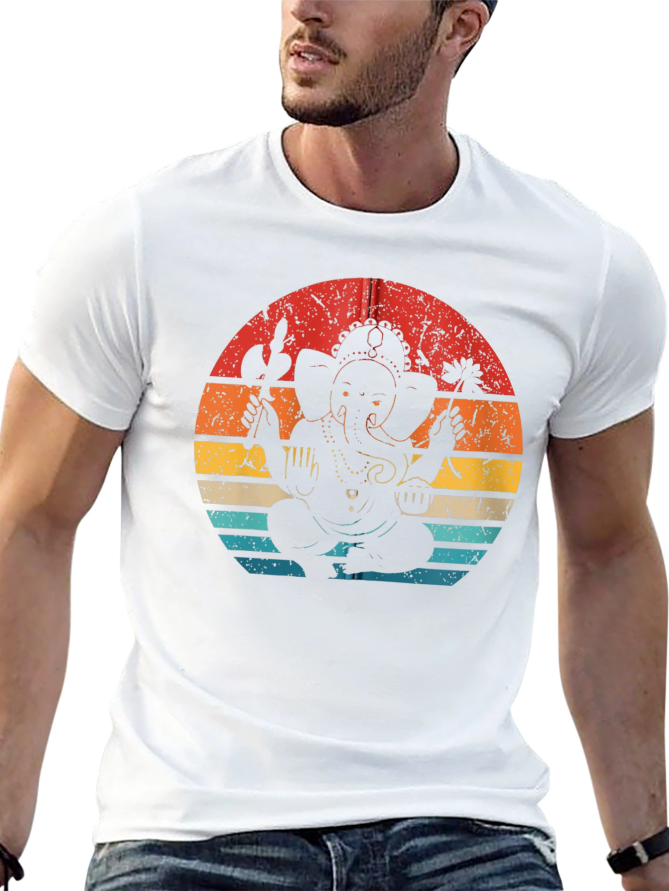 Ganesh Graphic Tee - Retro Style Black T-Shirt