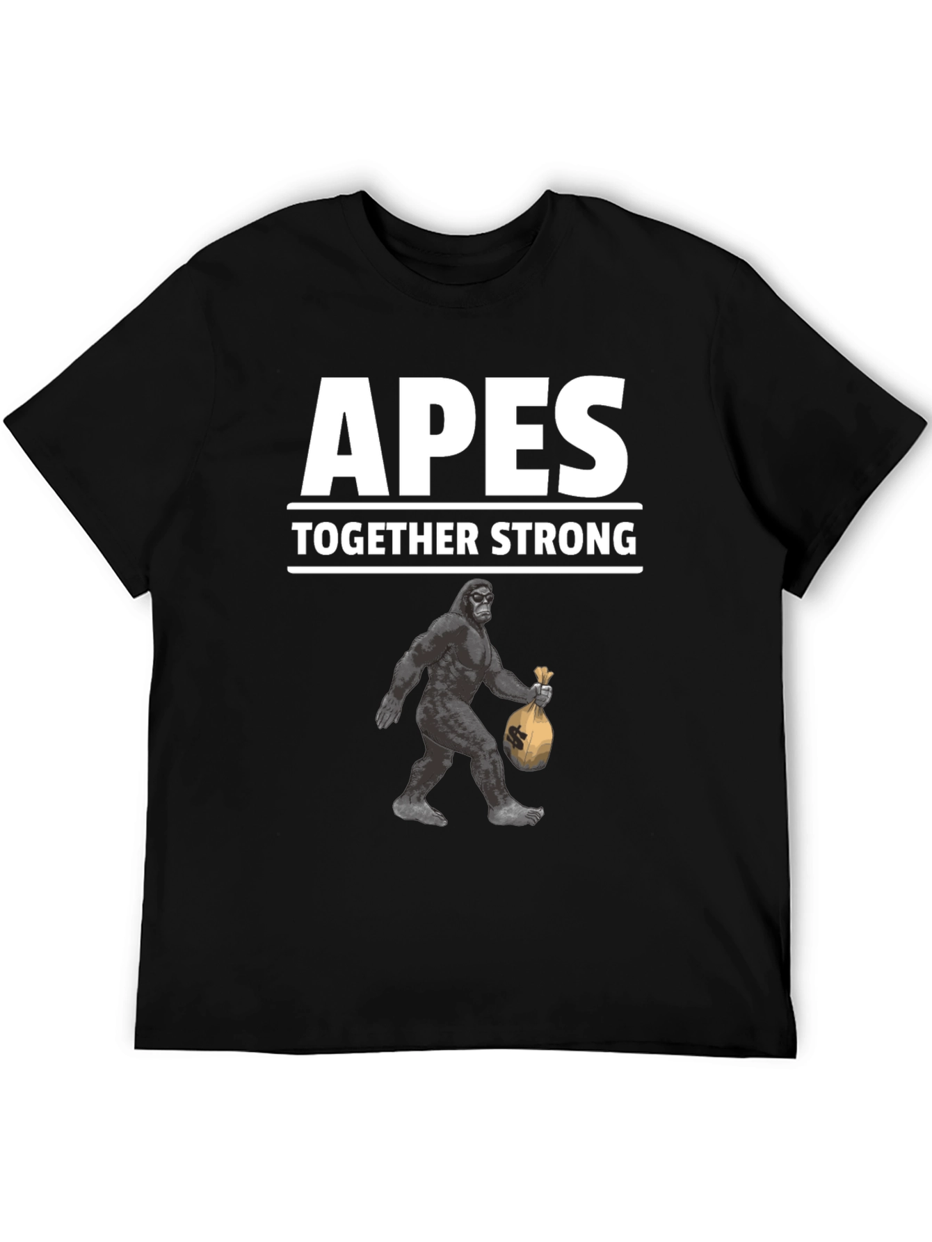 Apes Together Strong Graphic Tee - Black Cotton T-Shirt