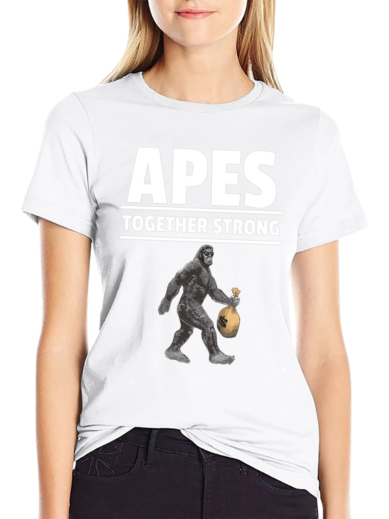 Apes Together Strong Graphic Tee - Black Cotton T-Shirt