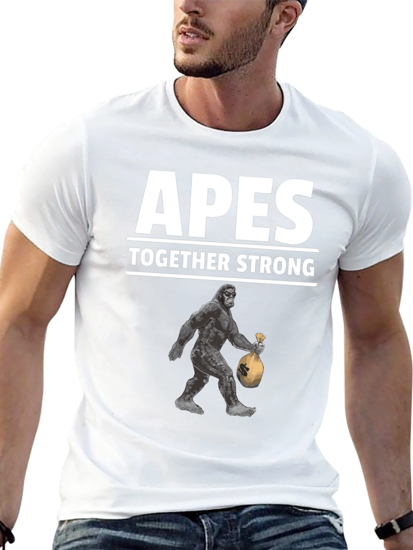 Apes Together Strong Graphic Tee - Black Cotton T-Shirt