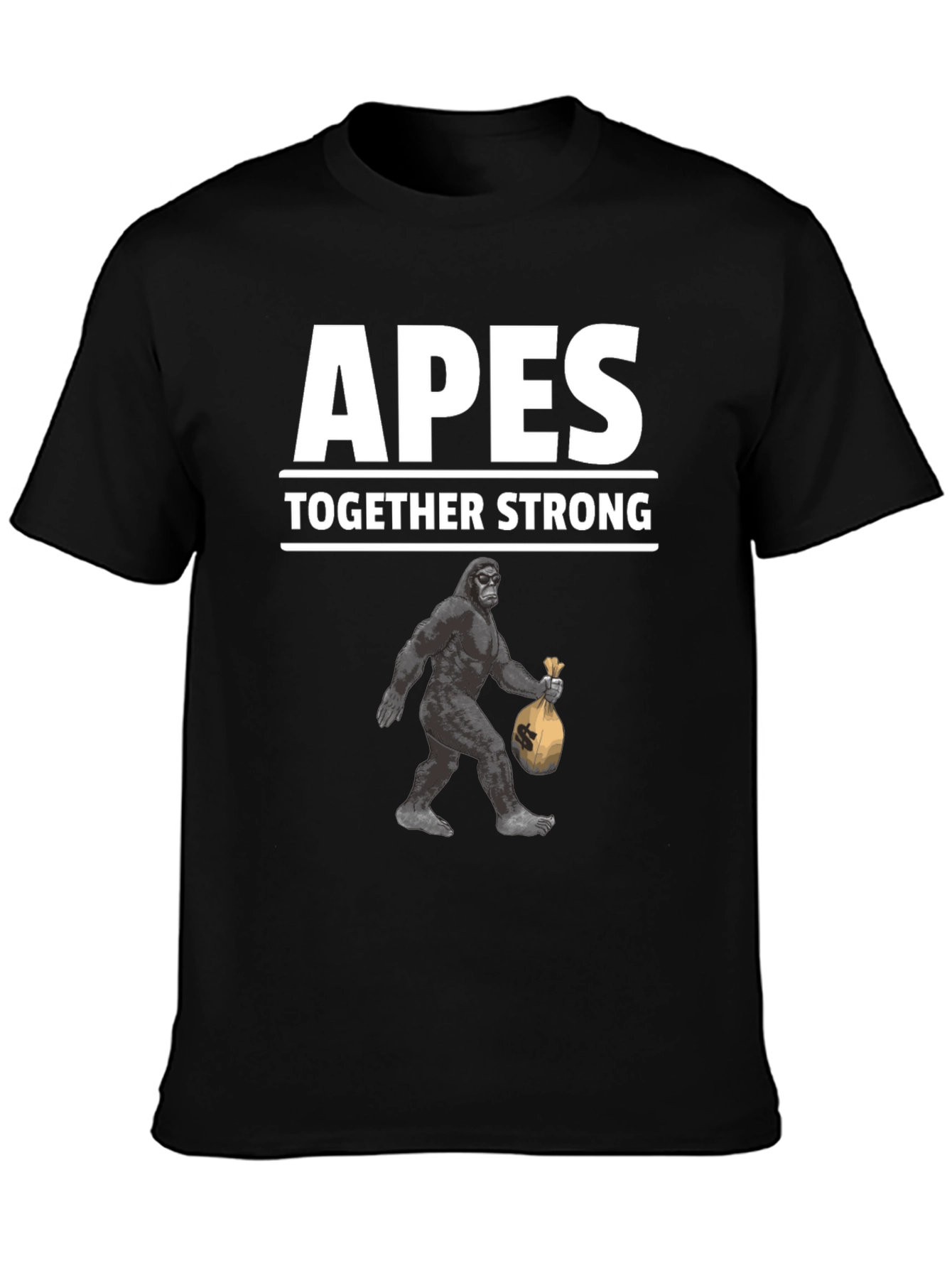 Apes Together Strong Graphic Tee - Black Cotton T-Shirt