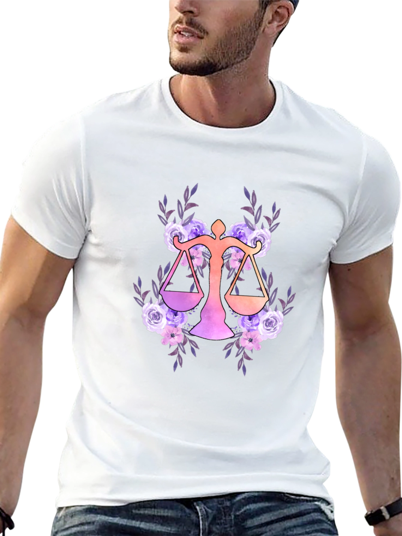 Floral Libra Zodiac T-Shirt