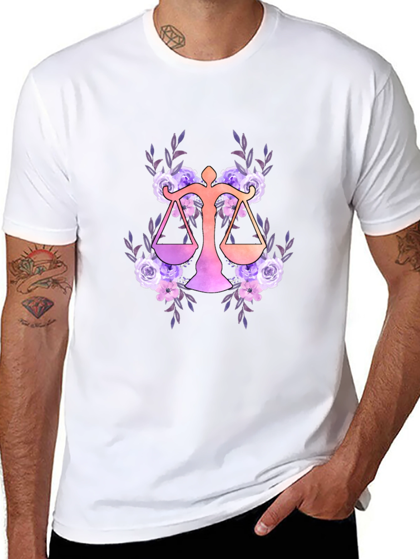 Floral Libra Zodiac T-Shirt
