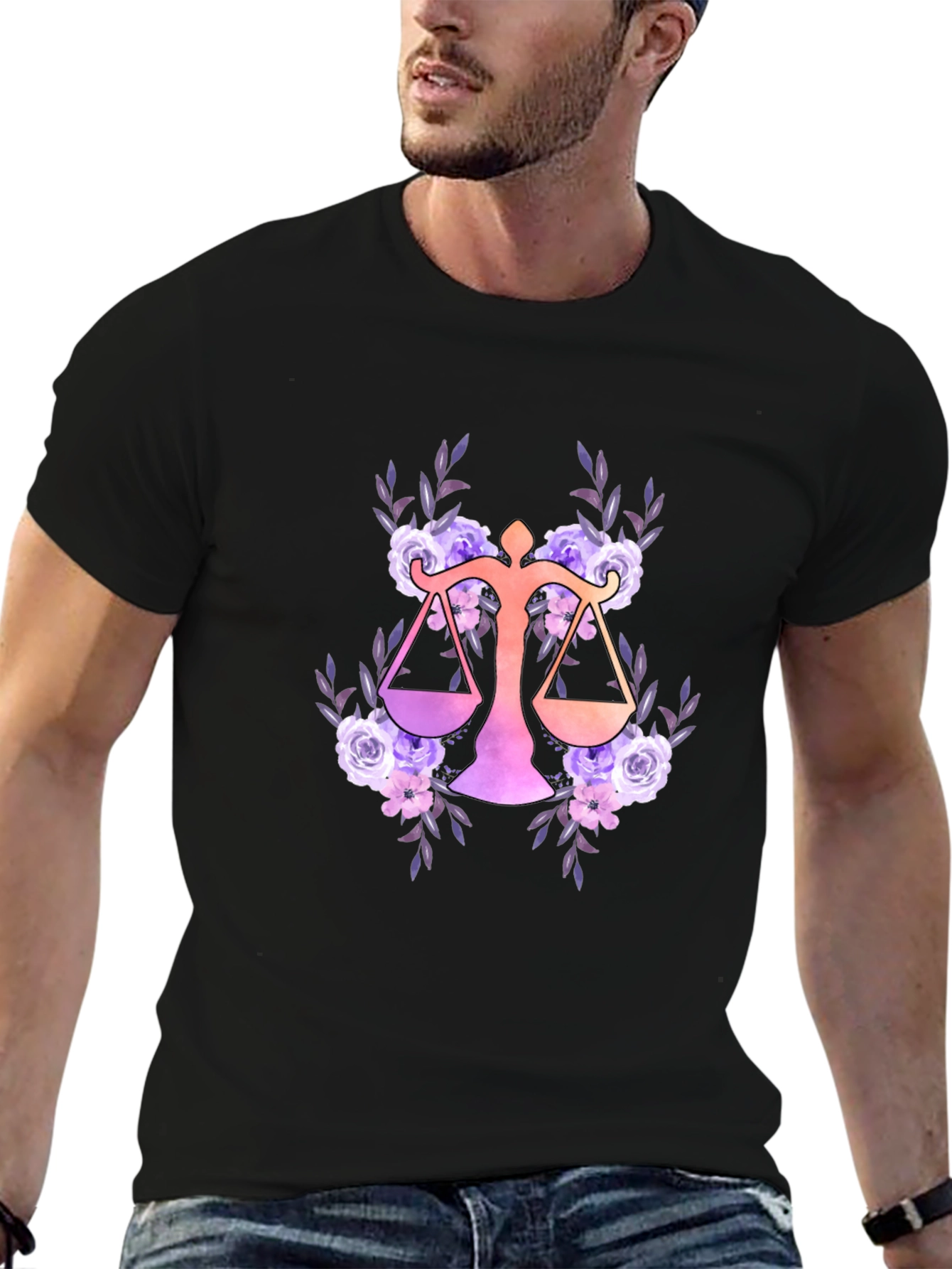 Floral Libra Zodiac T-Shirt