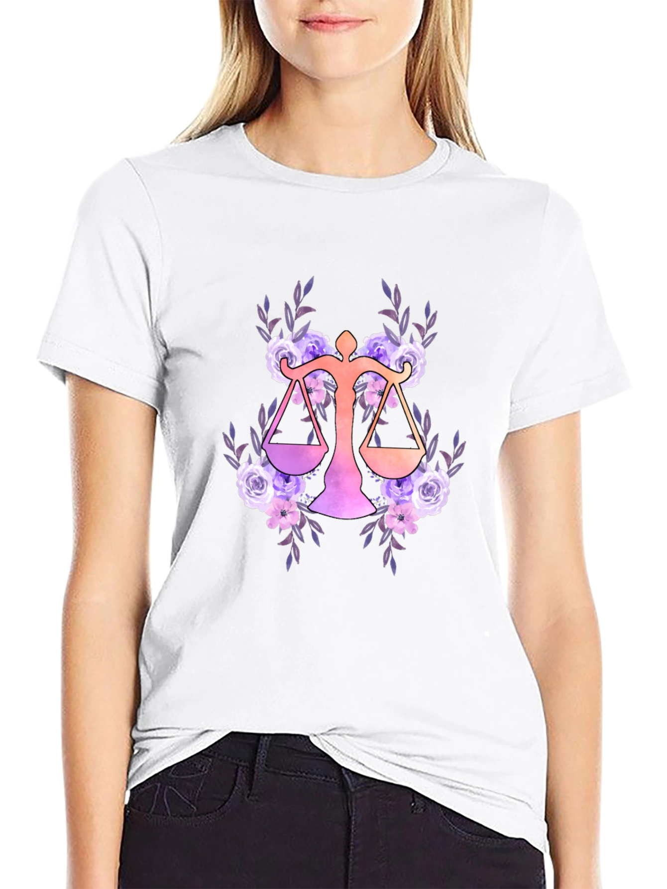 Floral Libra Zodiac T-Shirt