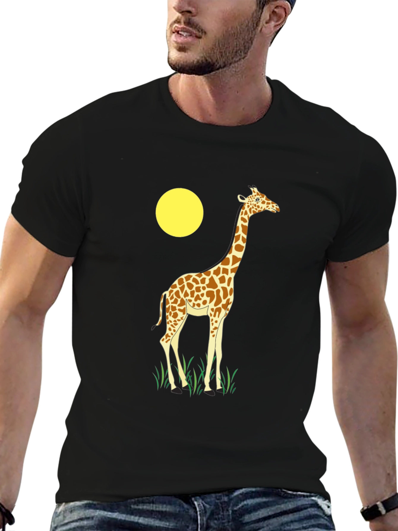 Giraffe Graphic T-Shirt - Novelty Animal Print Tee
