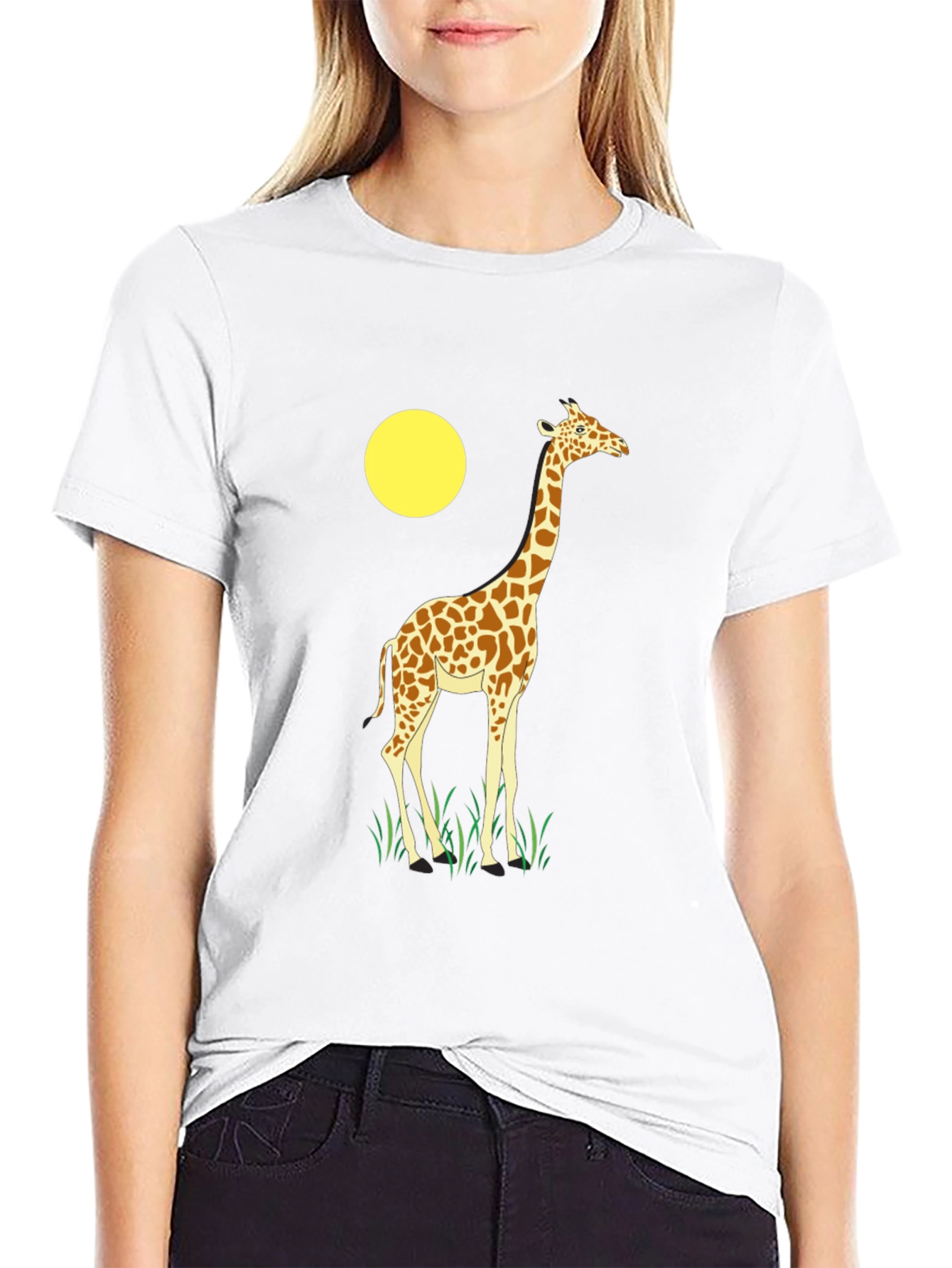 Giraffe Graphic T-Shirt - Novelty Animal Print Tee