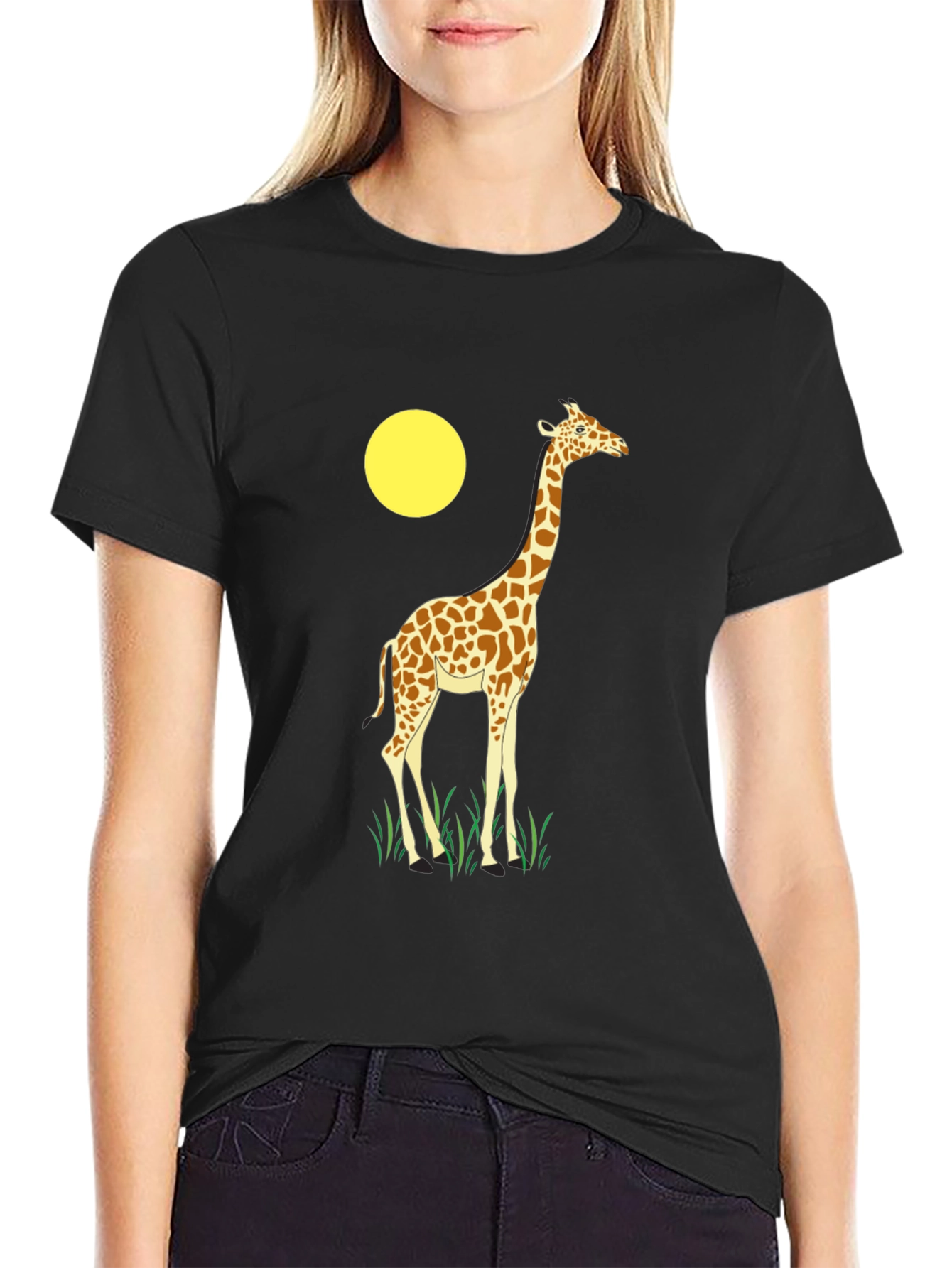 Giraffe Graphic T-Shirt - Novelty Animal Print Tee