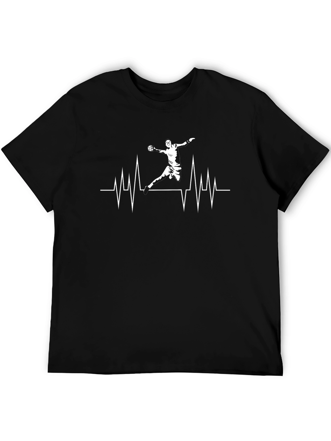 Handball Heartbeat Graphic Tee - Black