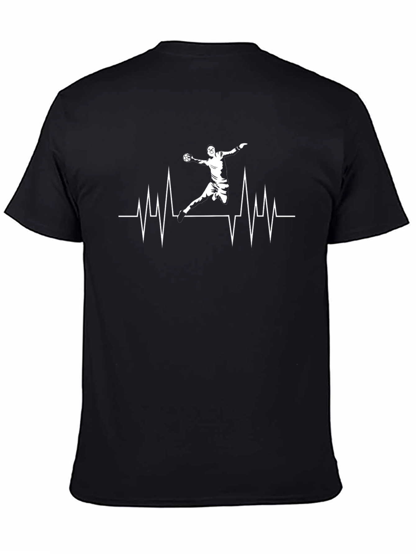 Handball Heartbeat Graphic Tee - Black