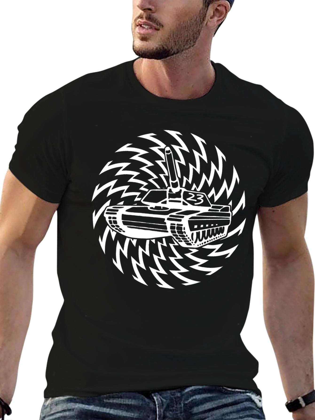 Tank Graphic Tee - Military Inspired Design