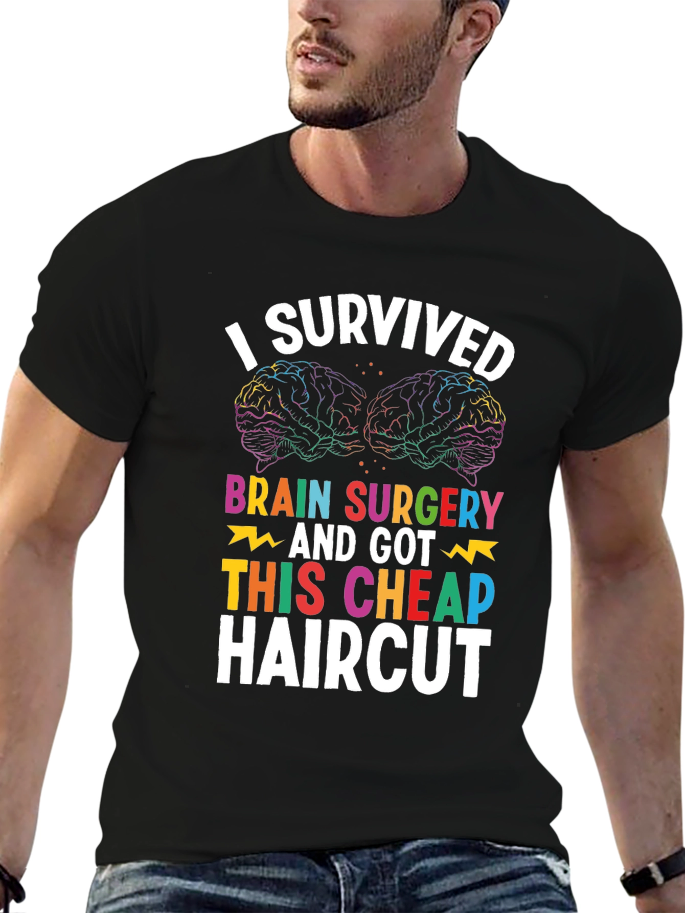 Brain Surgery Survivor T-Shirt - Funny Haircut Tee