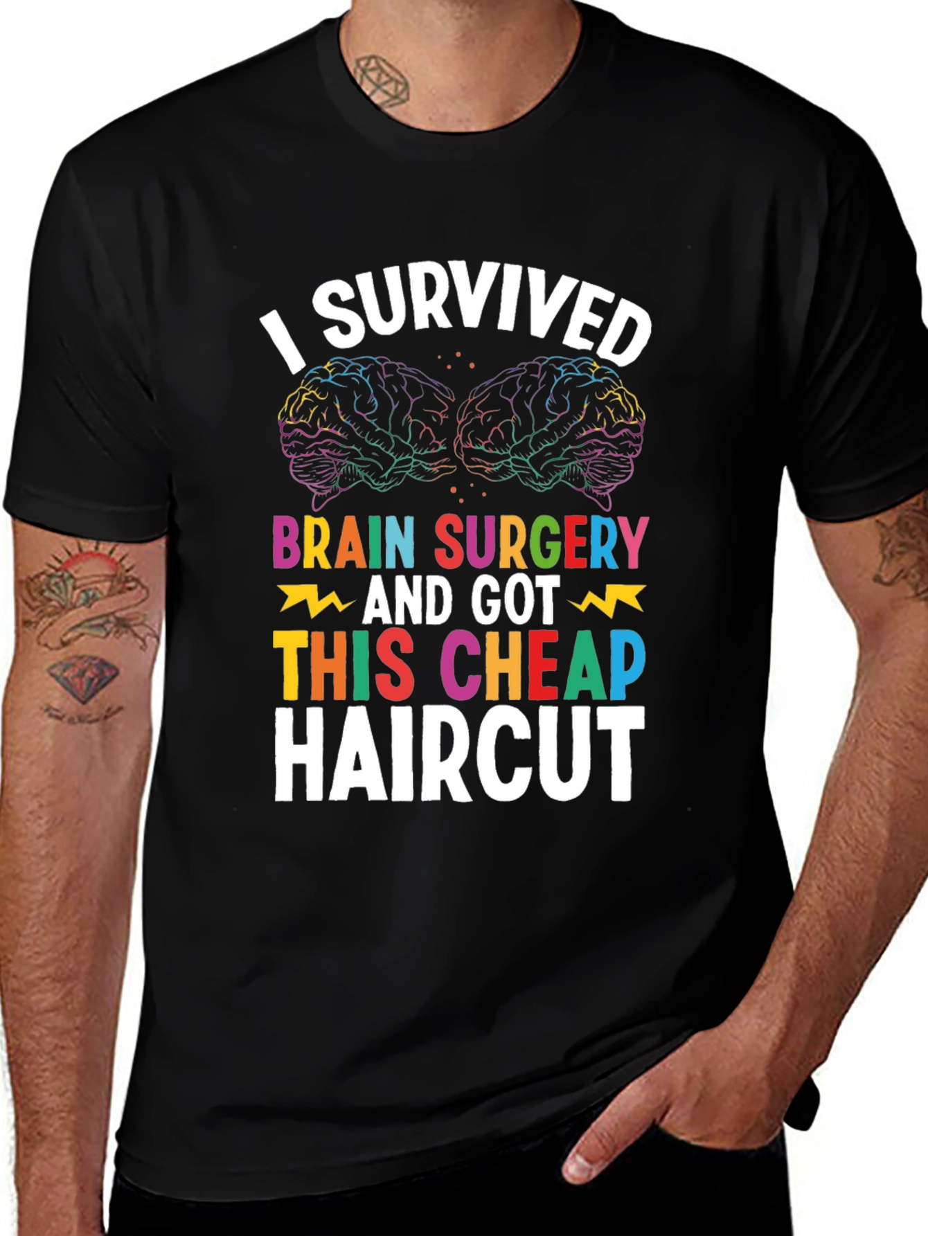 Brain Surgery Survivor T-Shirt - Funny Haircut Tee