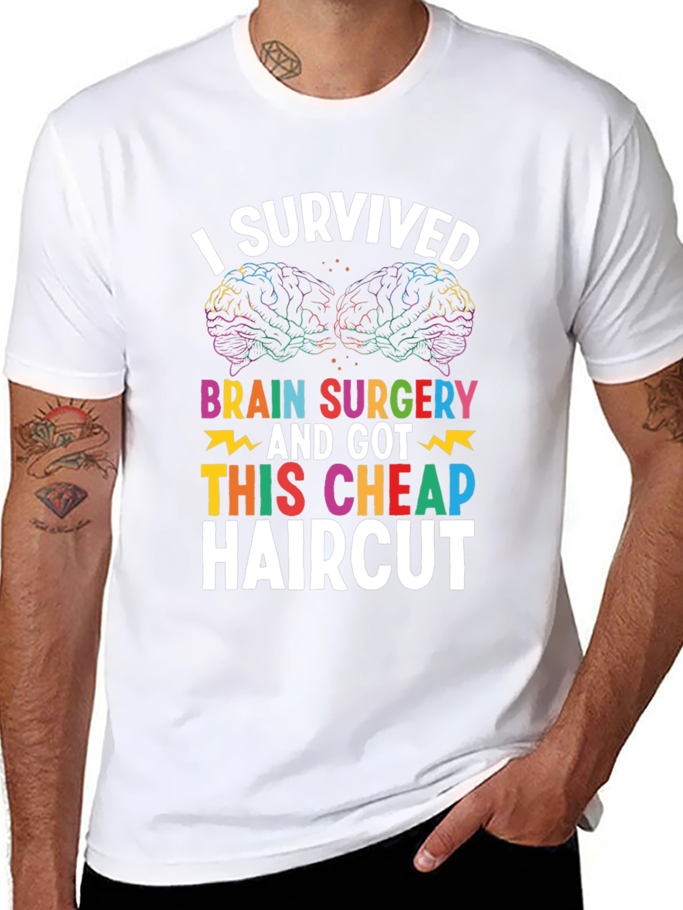 Brain Surgery Survivor T-Shirt - Funny Haircut Tee