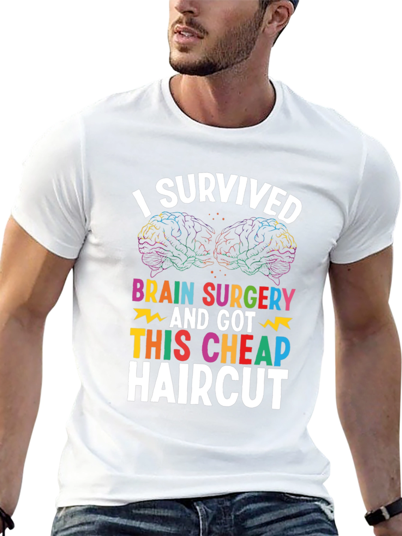 Brain Surgery Survivor T-Shirt - Funny Haircut Tee