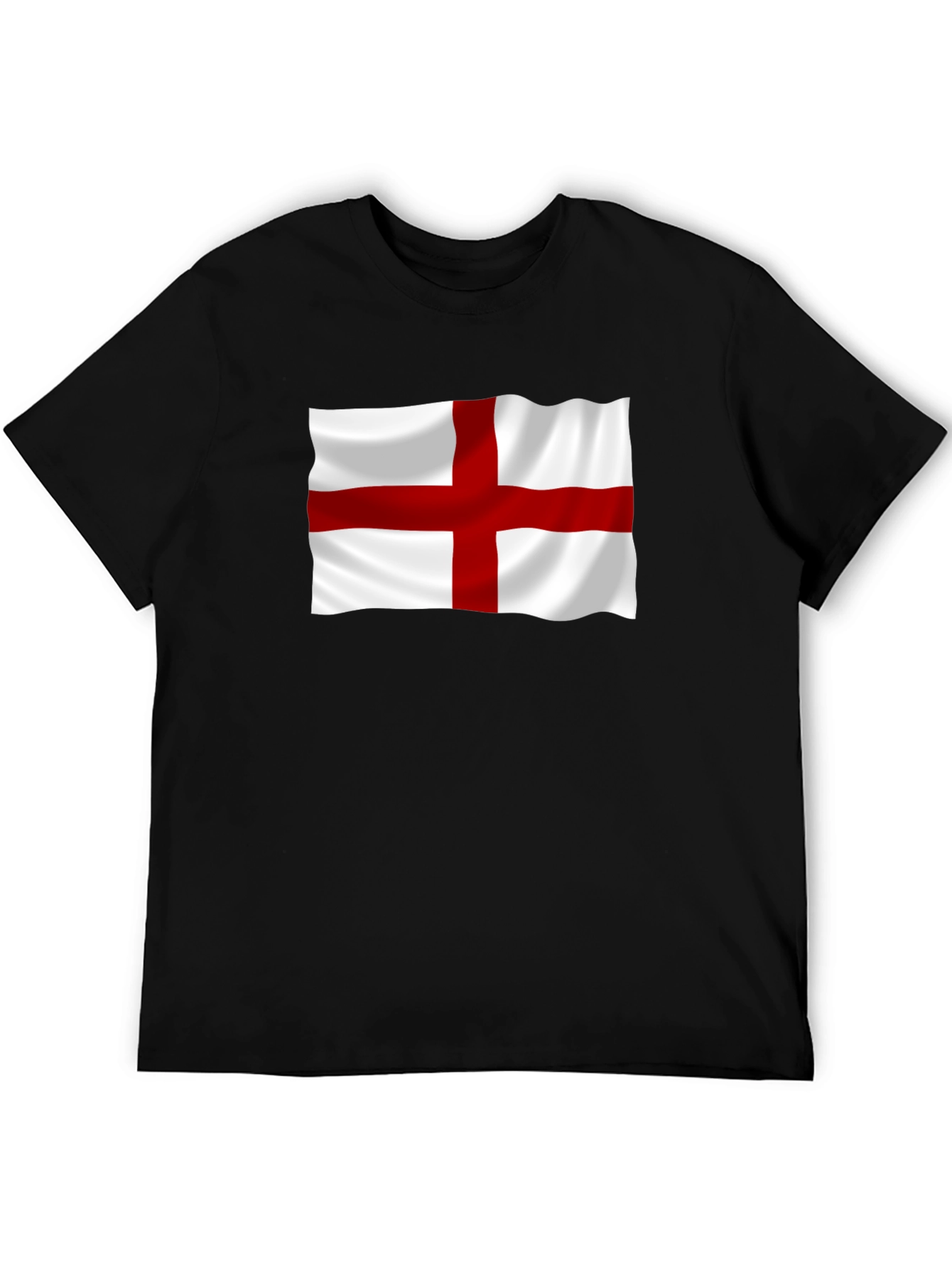 England Flag Graphic T-Shirt - Black Cotton Tee