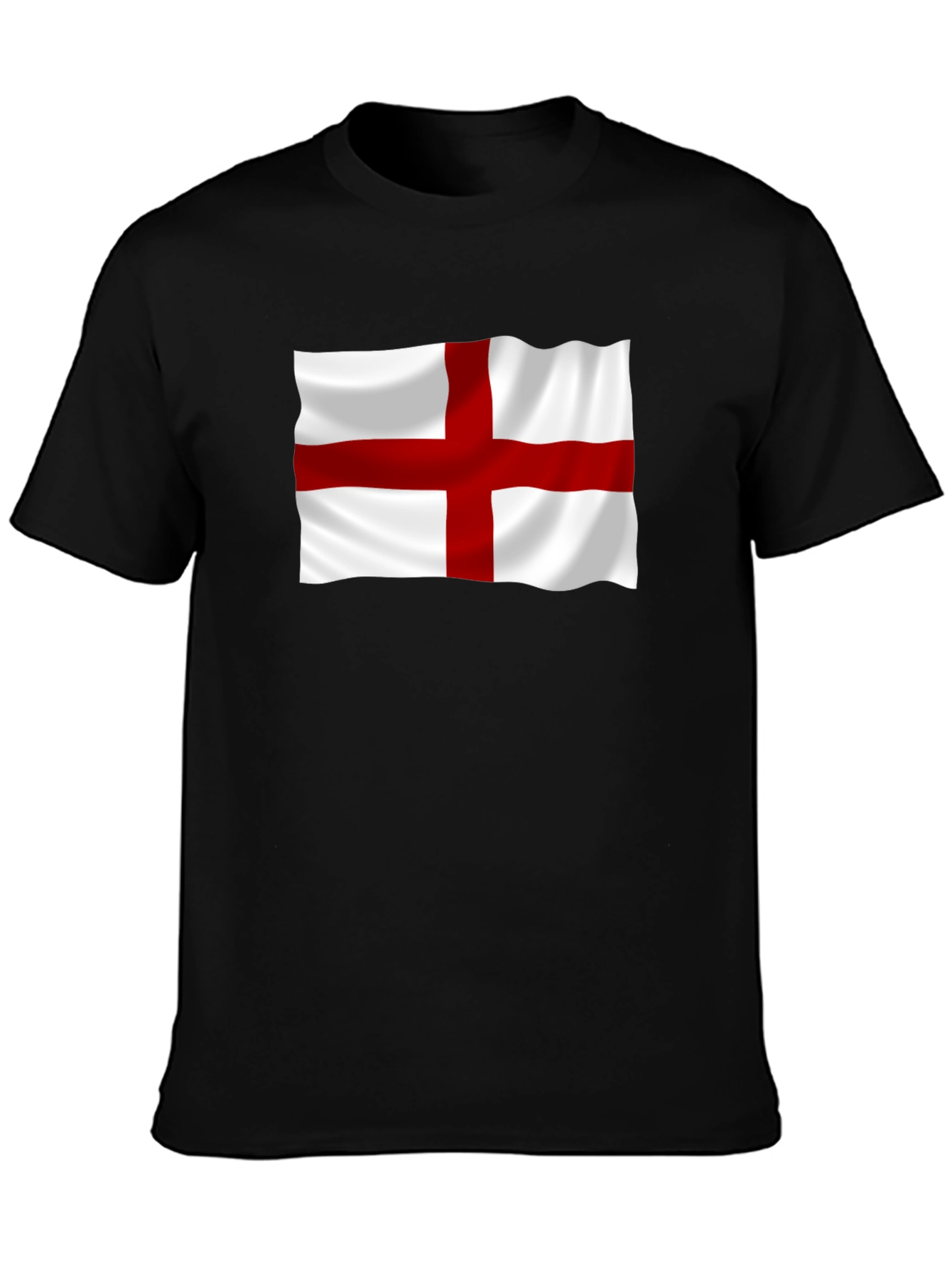 England Flag Graphic T-Shirt - Black Cotton Tee