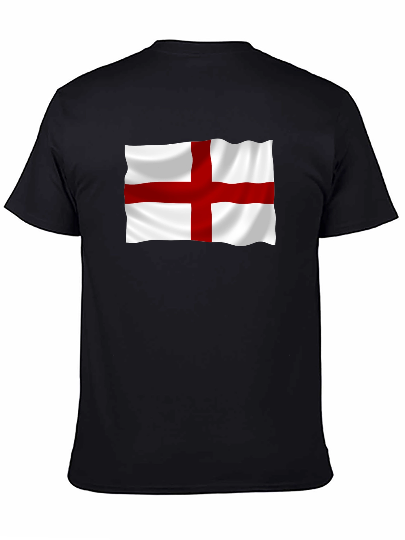 England Flag Graphic T-Shirt - Black Cotton Tee