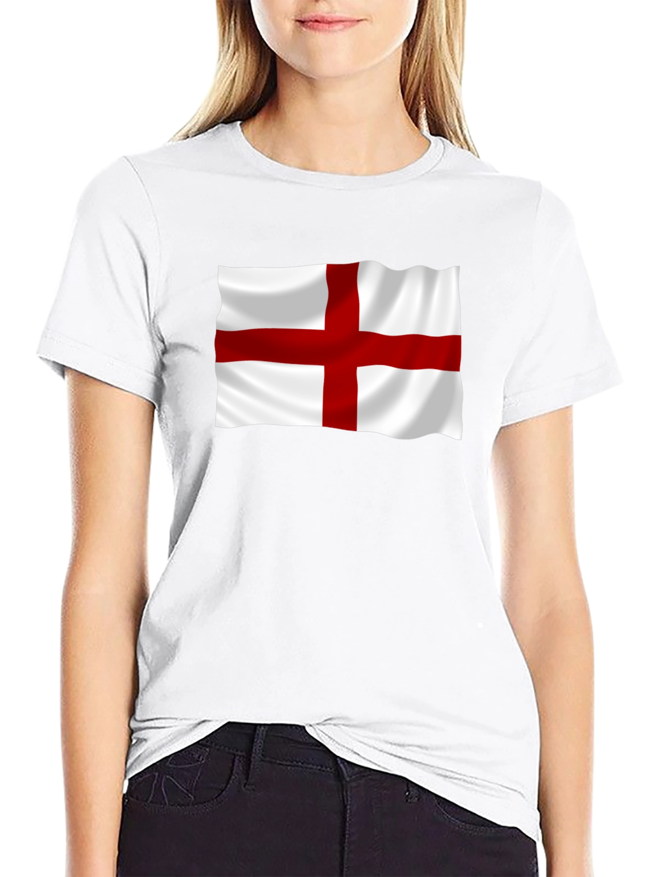 England Flag Graphic T-Shirt - Black Cotton Tee