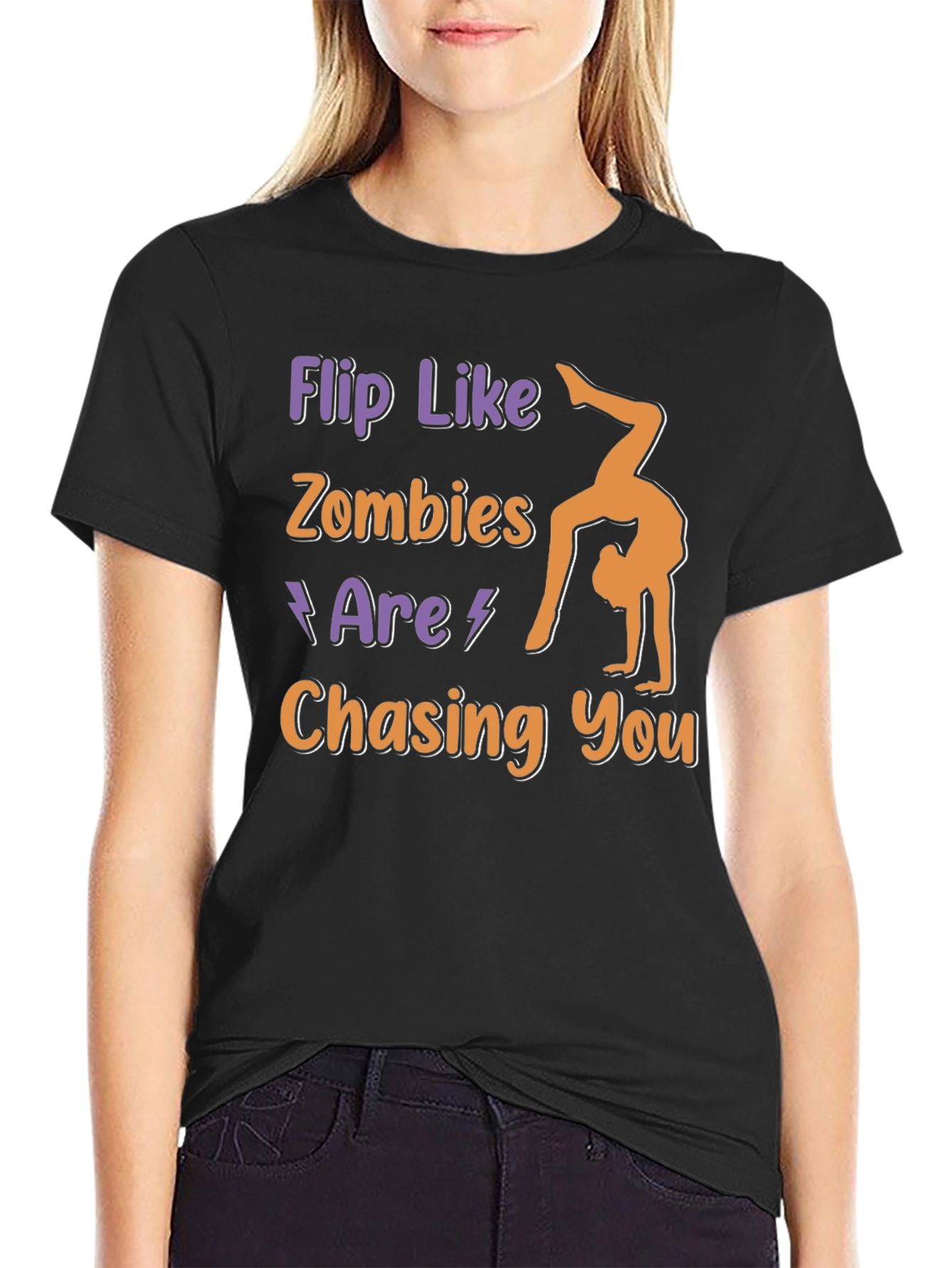 Flip Like Zombies Are Chasing You Graphic Tee