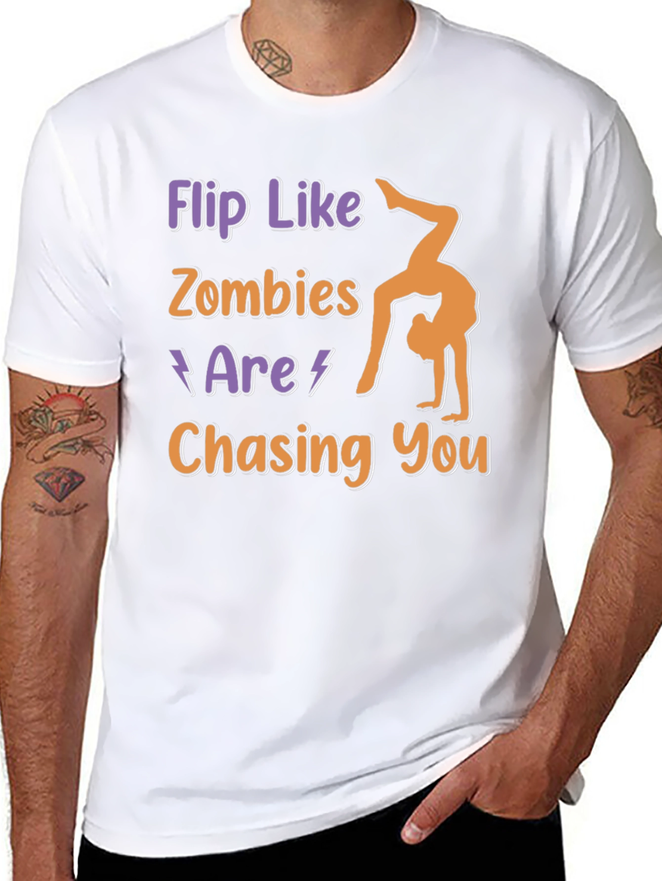 Flip Like Zombies Are Chasing You Graphic Tee