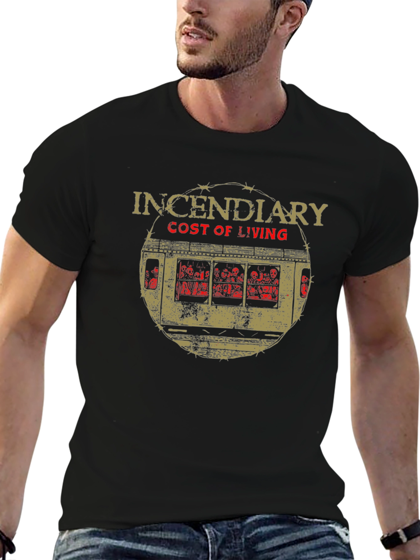 Incendiary Cost of Living Graphic Black T-Shirt