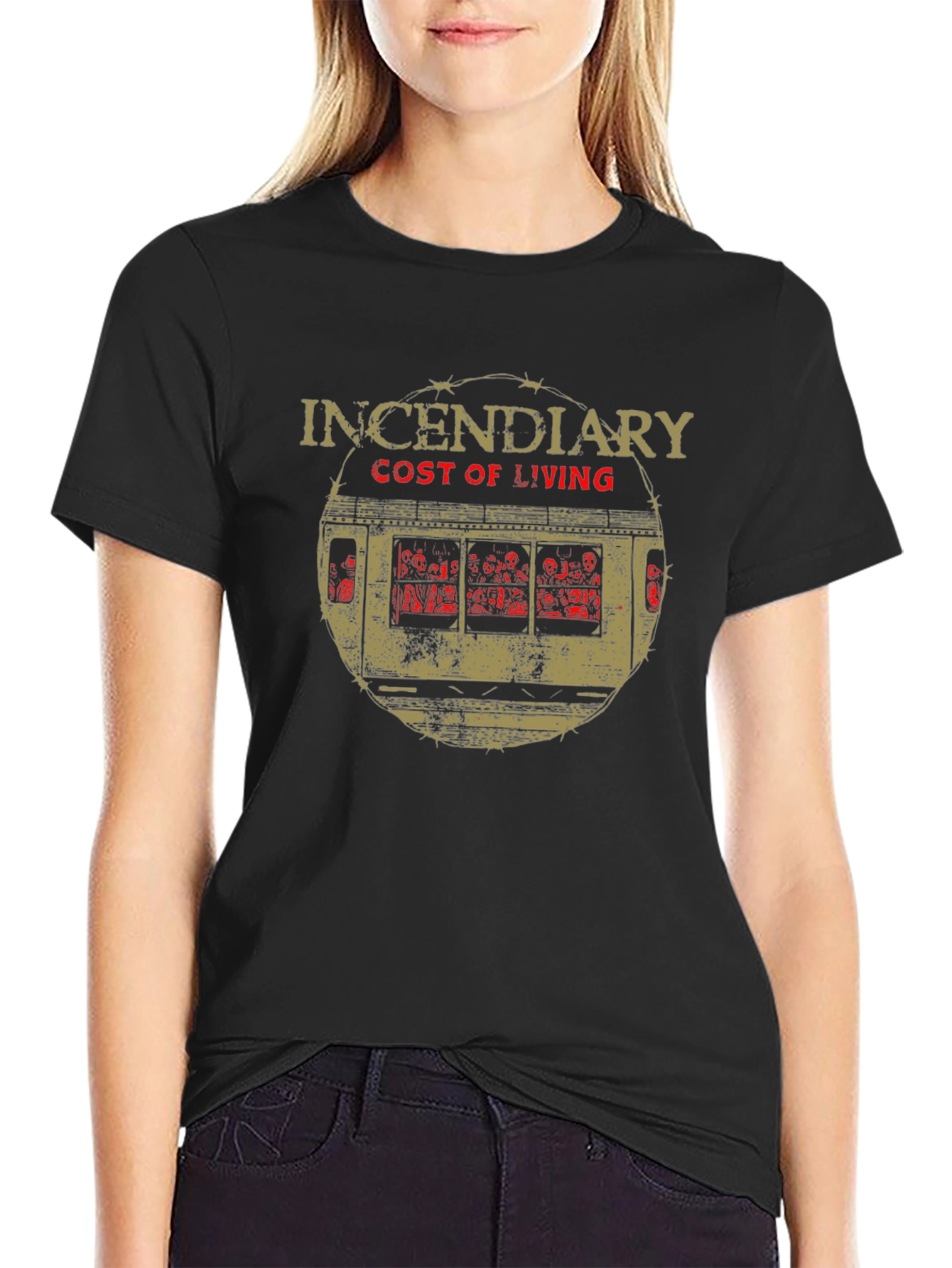 Incendiary Cost of Living Graphic Black T-Shirt