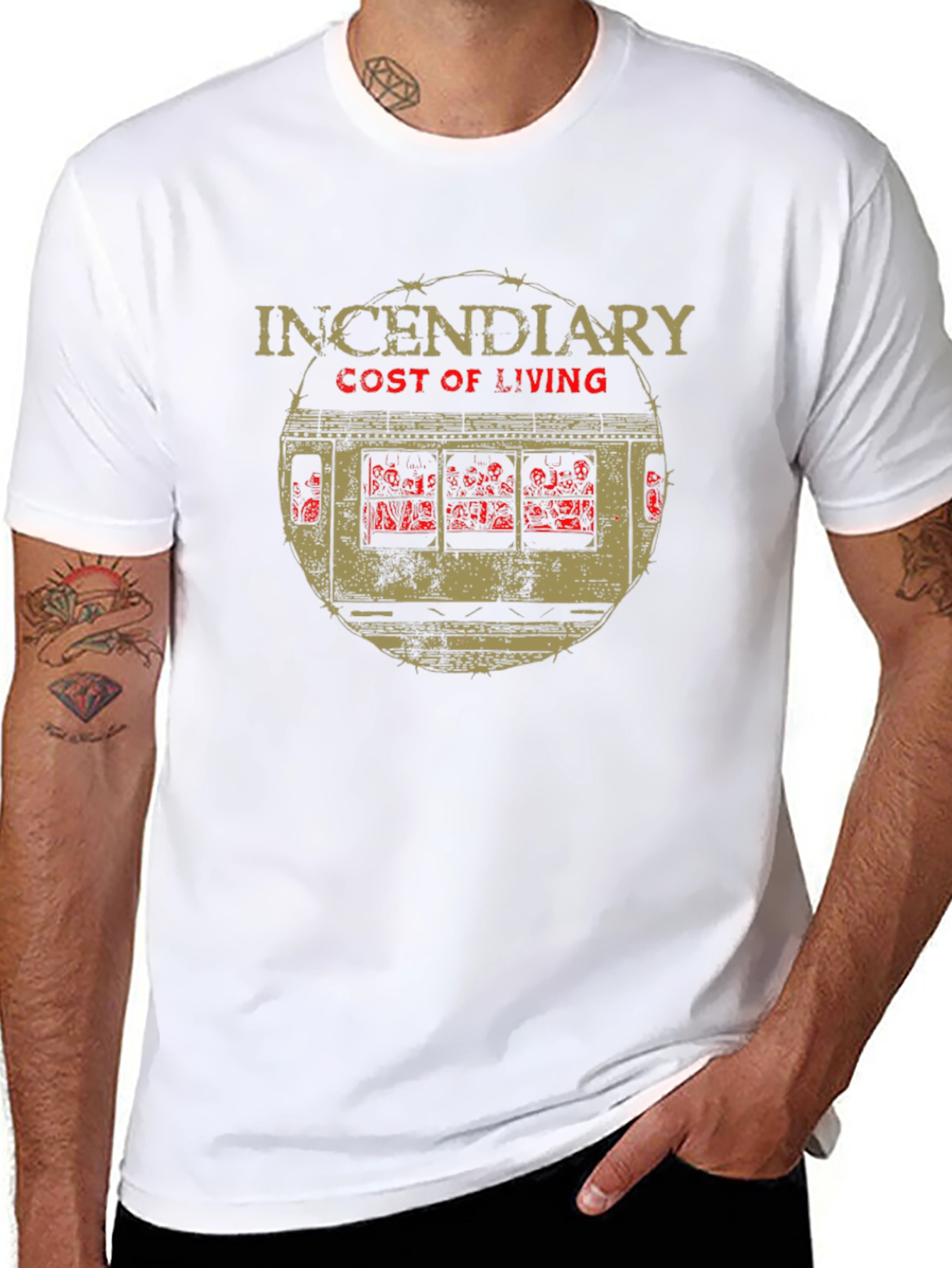 Incendiary Cost of Living Graphic Black T-Shirt