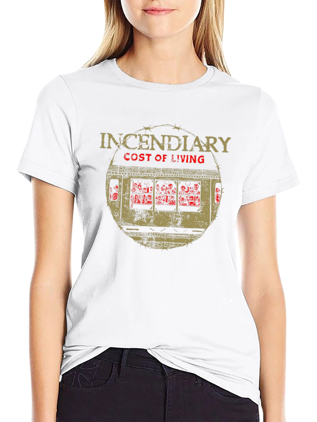 Incendiary Cost of Living Graphic Black T-Shirt