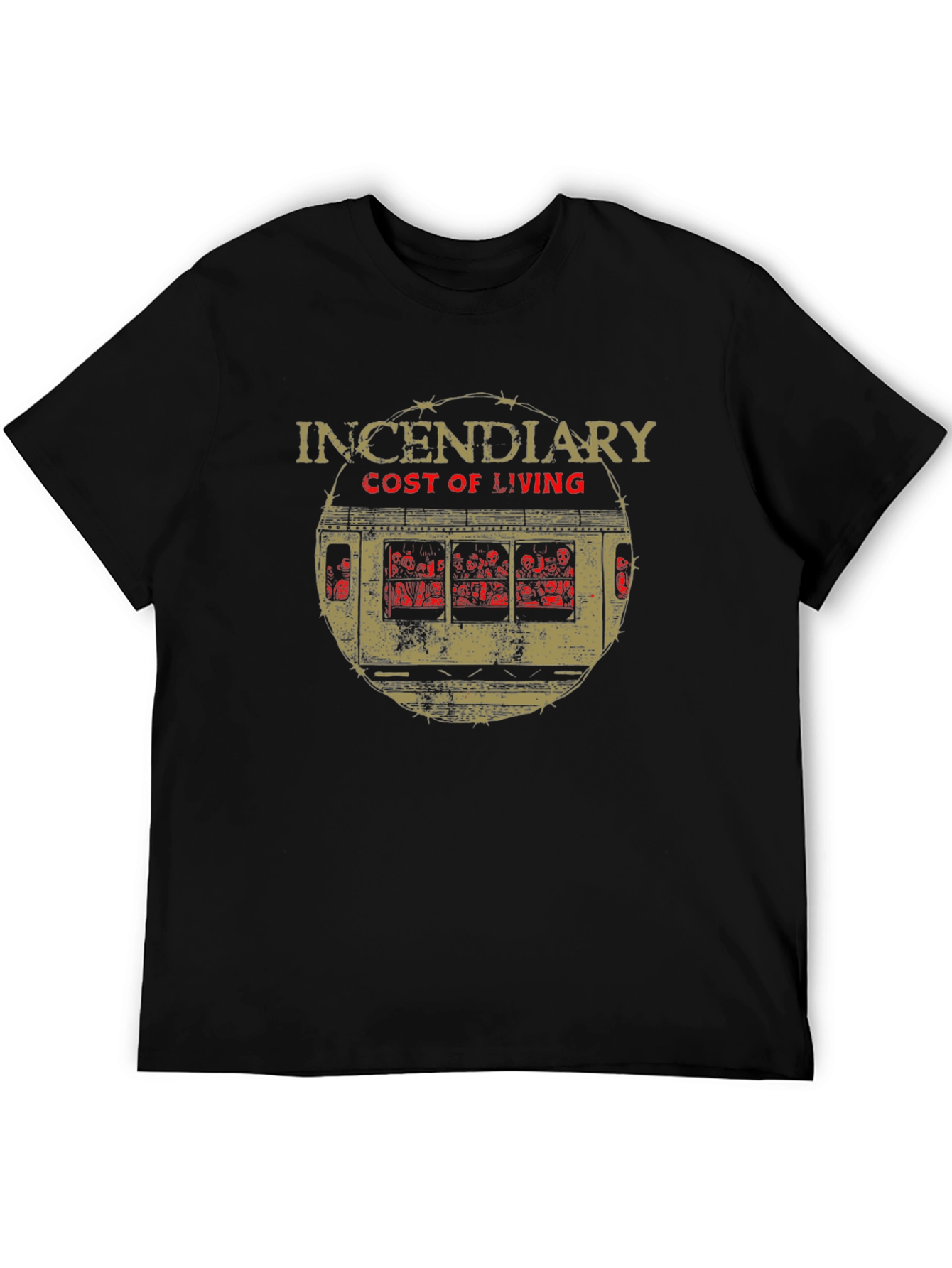 Incendiary Cost of Living Graphic Black T-Shirt