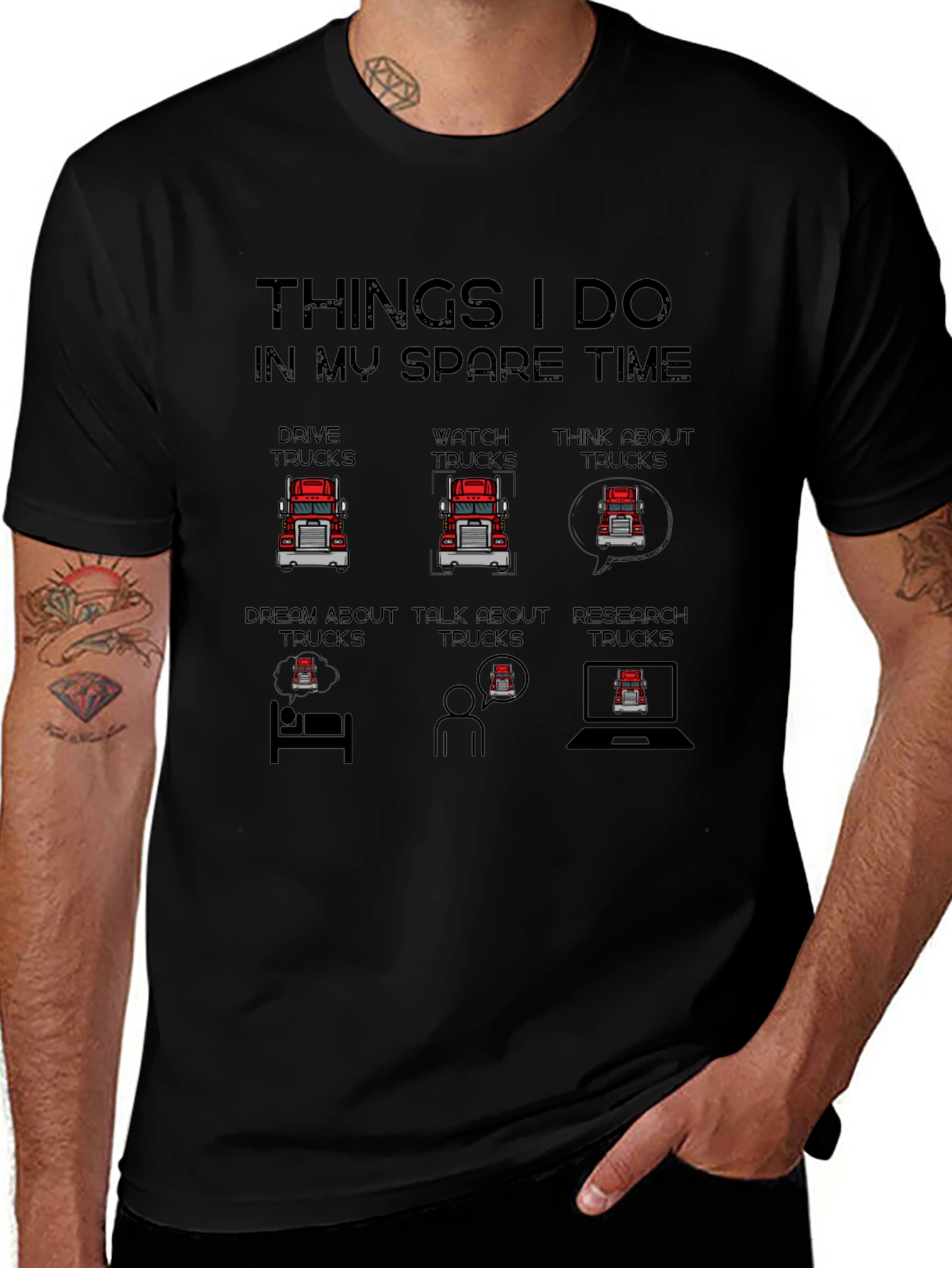 Truck Lover T-Shirt: Spare Time Truck Obsession Tee