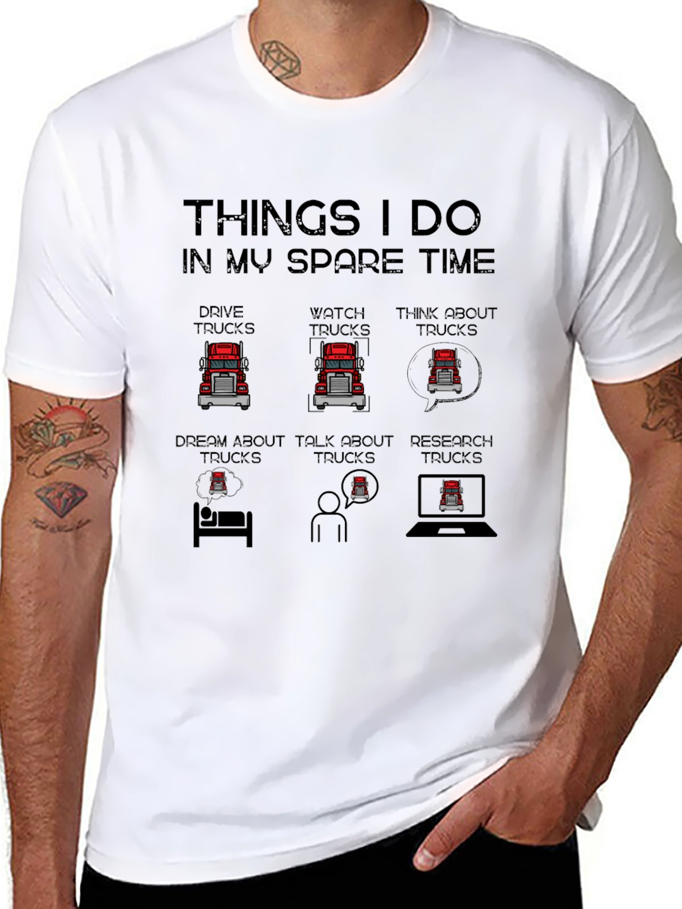 Truck Lover T-Shirt: Spare Time Truck Obsession Tee