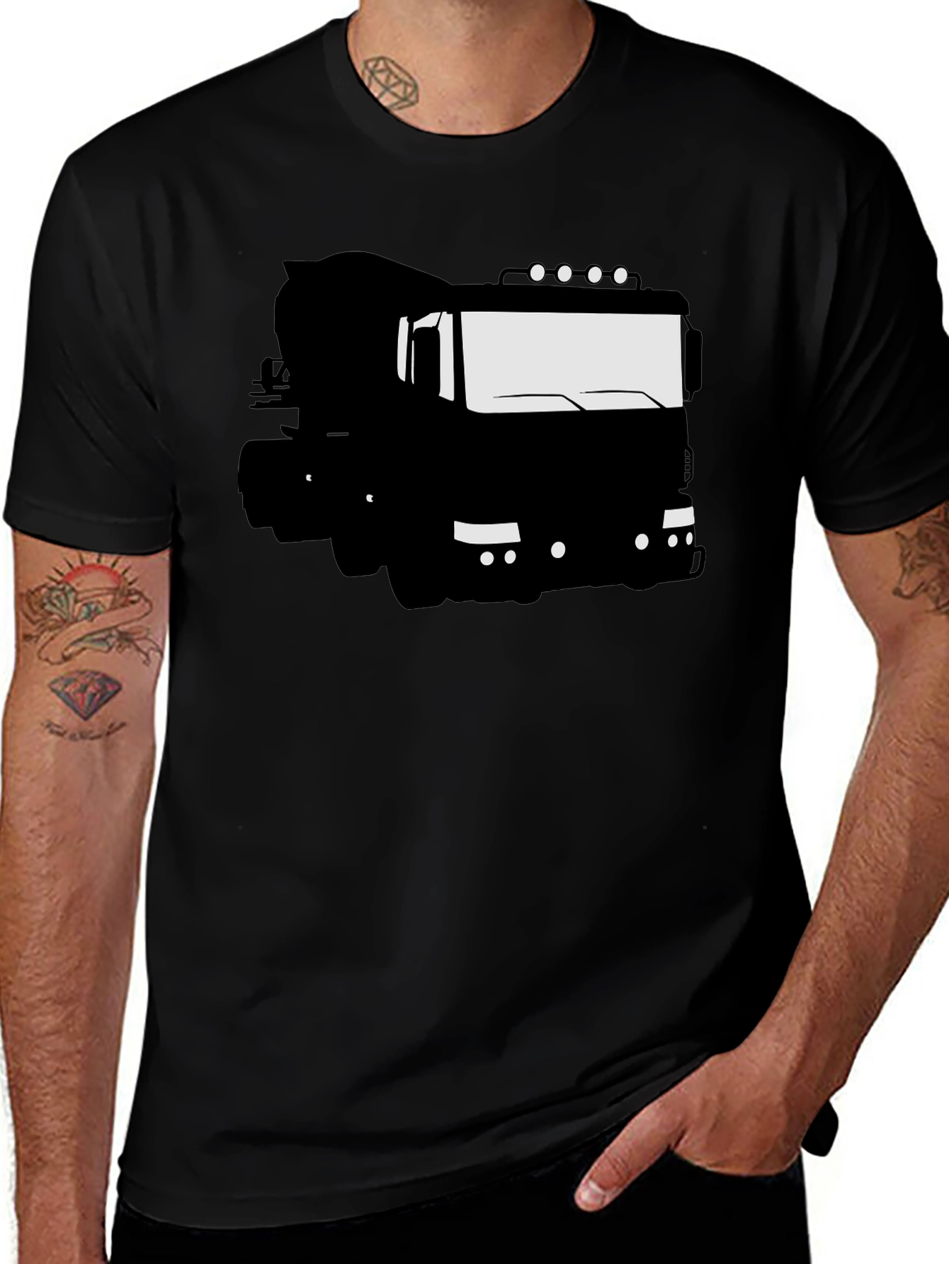Black Truck Graphic Tee - Mens Casual Shirt