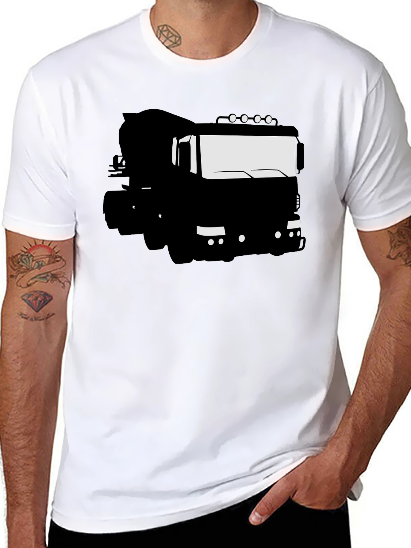 Black Truck Graphic Tee - Mens Casual Shirt