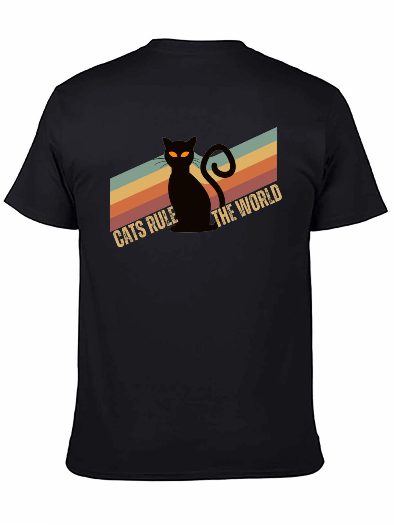 Cats Rule The World Black Graphic Tee